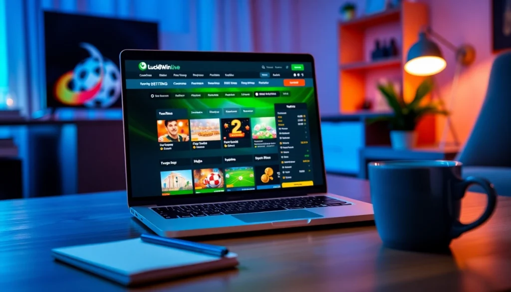 Interactive online betting platform at luck8win.live, showcasing casino games and sports betting options.